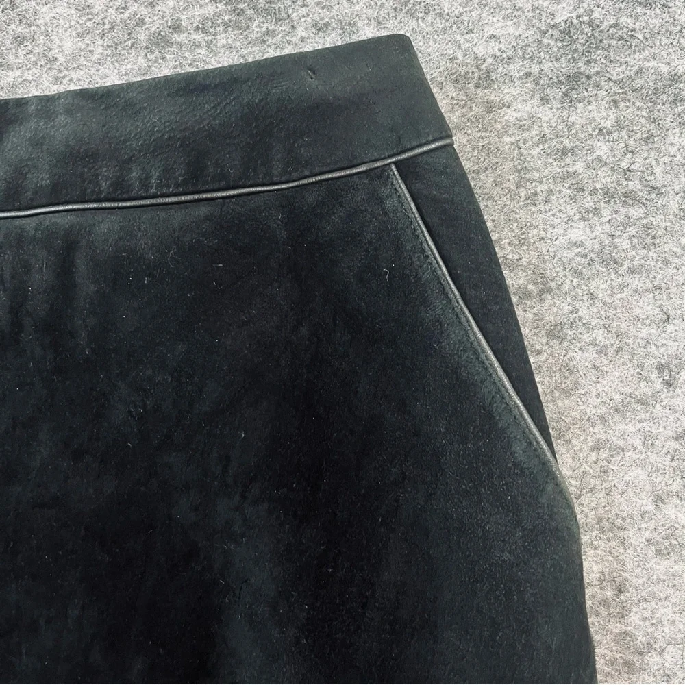 Ann Taylor Loft 100% Leather Pencil Skirt Black Size 6P Classic Western Business - Picture 3 of 12